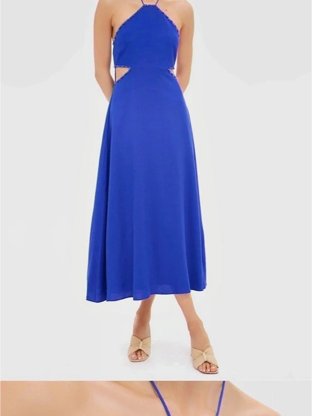 Hyacinth House Royal Blue Beaded Azure Midi Dress Size S